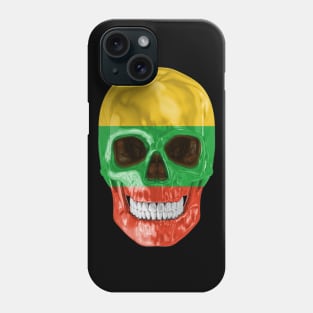 Lithuania Flag Skull - Gift for Lithuanian With Roots From Lithuania Phone Case