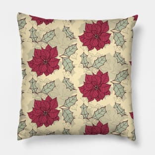 Poinsettia Christmas pattern design Pillow