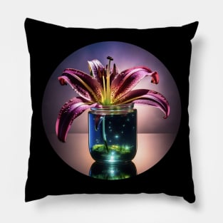 Stargazer Lily with Firefly Jar Pillow