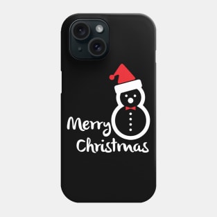 Merry Christmas Happy Snowman With Santa Hat - Merry Christmas Gift Phone Case