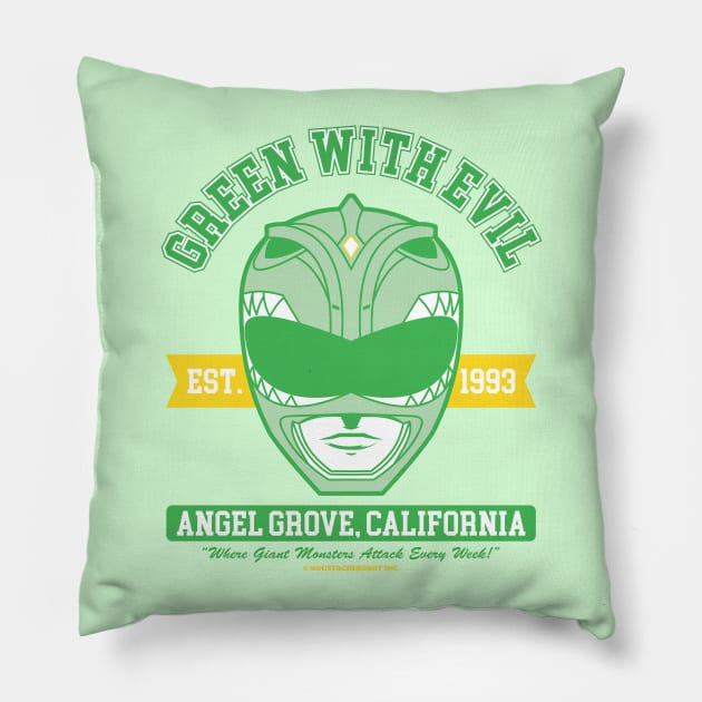 Green With Evil Pillow by MoustacheRoboto