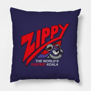 Zippy - The World's Fastest Koala (Purple) Pillow