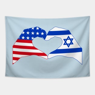 We Heart USA & Israel Patriot Flag Series Tapestry