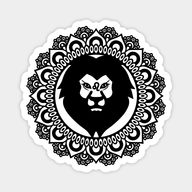 Leo Lion Zodiac Mandala Magnet by LaurenElin