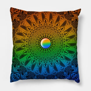 Colourful Detailed Mandala Pride Month Pillow