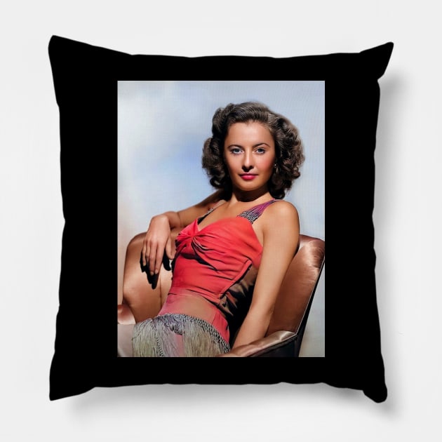 Beautiful Barbara Stanwyck Pillow by Sentra Coffee