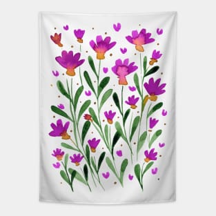 Forget me not flowers - viva magenta and green Tapestry