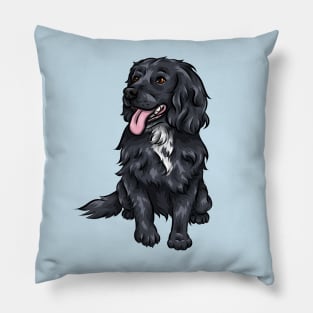 Cute Black Cocker Spaniel Dog Pillow