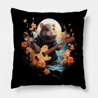 Nutria Playing Guitar Pillow