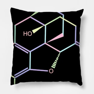 Oxycontin Kawaii Pastel Rainbow Molecule Pillow