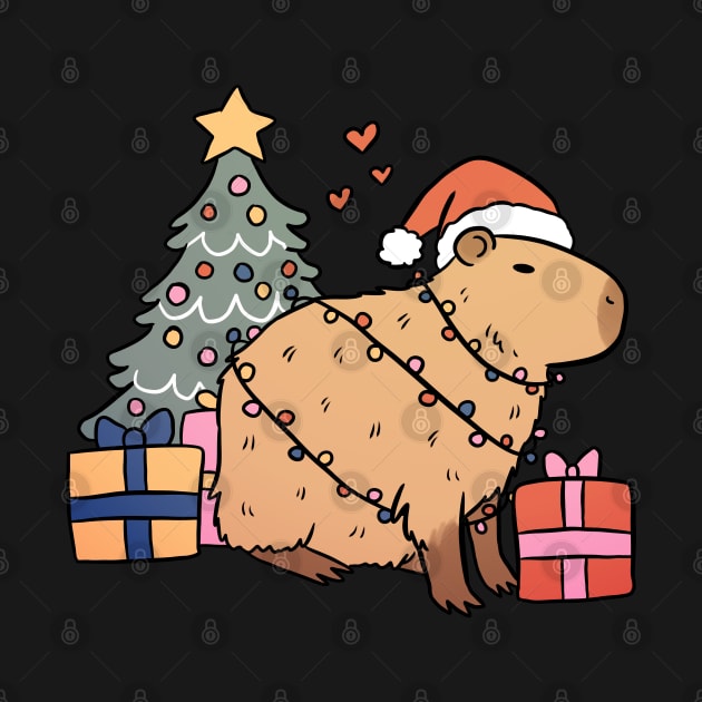 Cute christmas capybara by Yarafantasyart