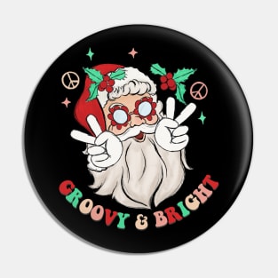 Groovy & Bright Hippie Santa Claus Pin