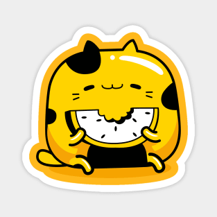 yellow cat hello summer Magnet