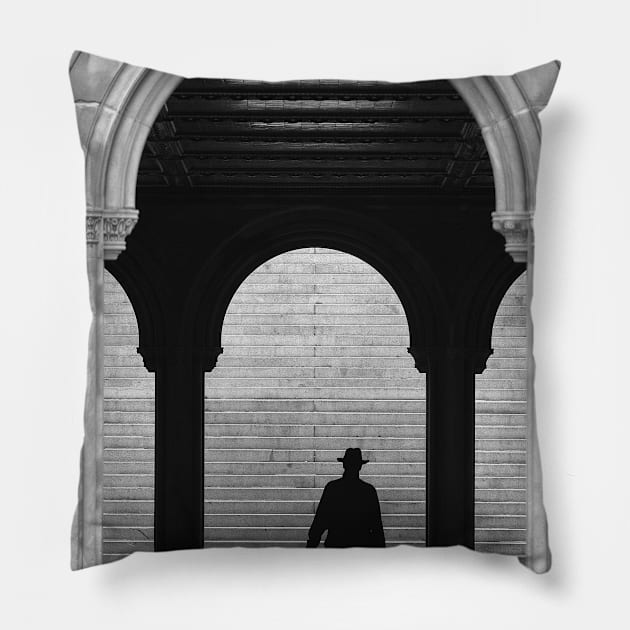 Walking The Dog, Central Park, NY, USA Pillow by Photo IMAGINED