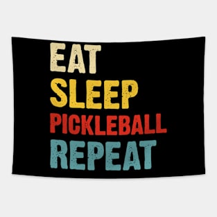 Retro eat sleep pickleball repeat Tapestry