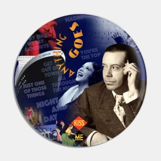 Cole Porter Portrait Collage Pin