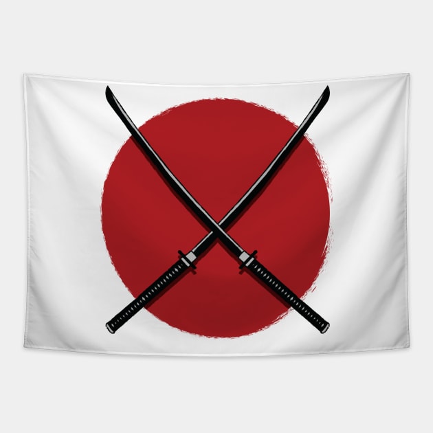 Japanese Samurai Katana Tapestry by FillSwitch