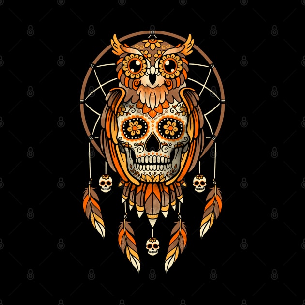 Calavera owl dreamcatcher by NemiMakeit