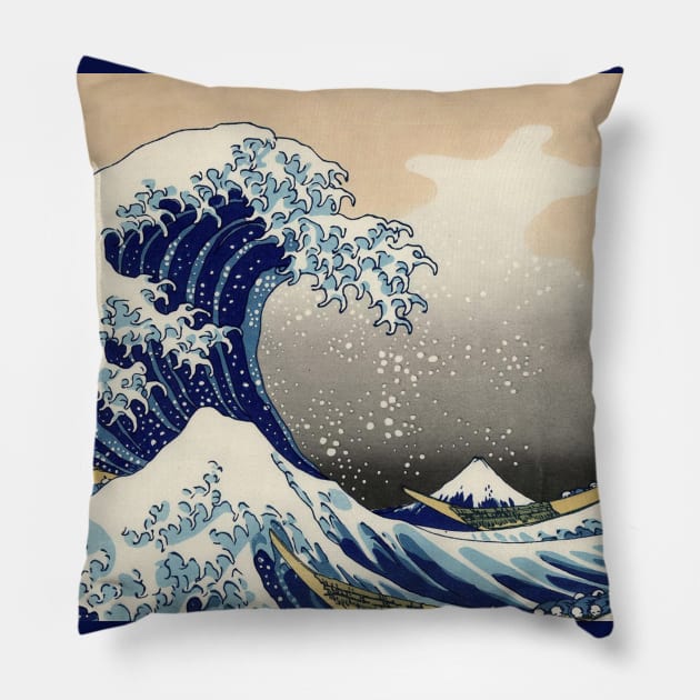 Hokusai Great Wave of Kanagawa Pillow by Scar