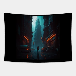 Cyberpunk city Tapestry