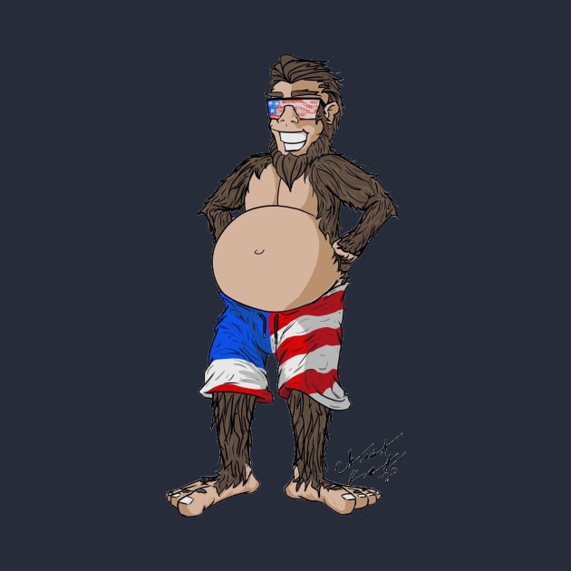 Patriotic Bigfoot by GhostWorks