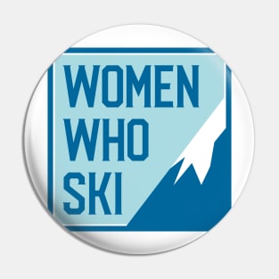 Women Who Ski Square Logo Gear Pin