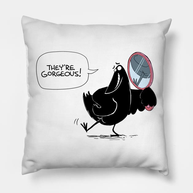 Crow's feet Pillow by Slack Wyrm