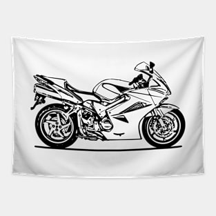 VFR800 Interceptor Motorcycle Sketch Art Tapestry