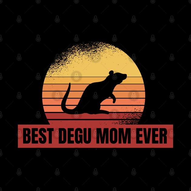 Degu Mom, vintage, cute gift,black by Just Simple and Awesome