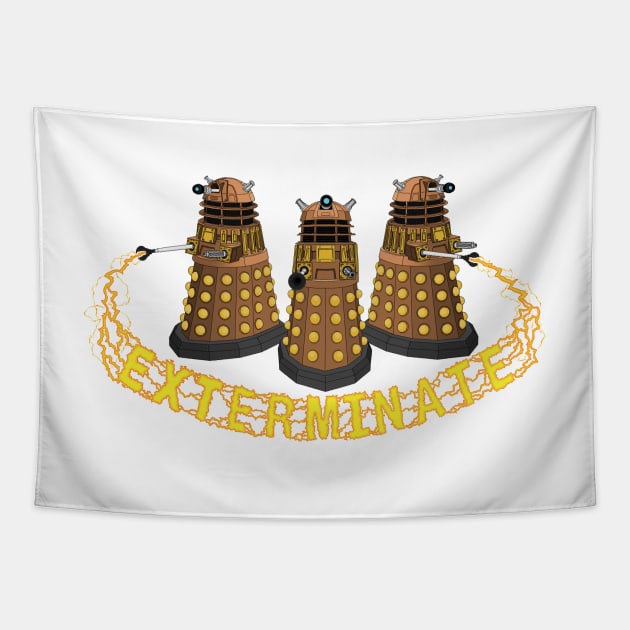 Daleks Exterminate (Blue) Tapestry by bovaart