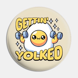 Getting Yolked! Cute Weightlifting Egg Pun Pin