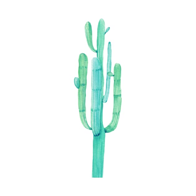 One Pretty Watercolor Cactus by NatureMagick