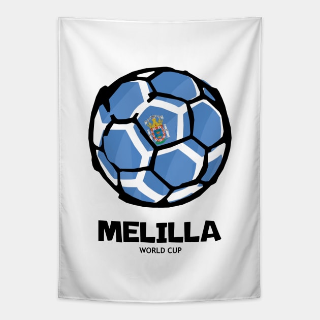 Melilla Football Country Flag Tapestry by KewaleeTee