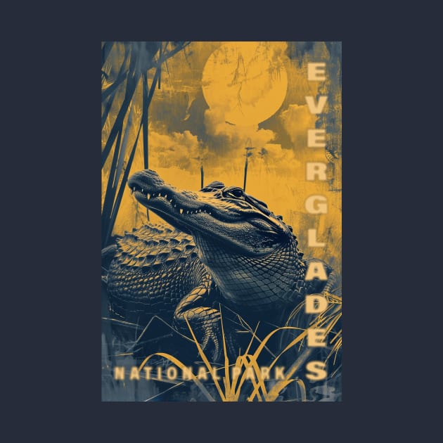 Everglades National Park Vintage Travel  Poster by GreenMary Design