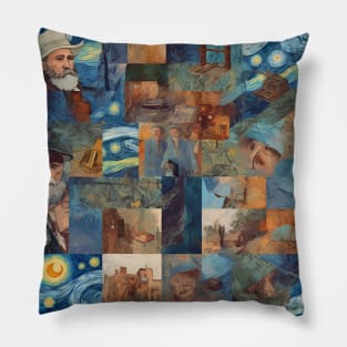 Van Gogh Paintings Mashup Pillow