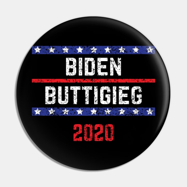 Joe Biden 2020 and Pete Buttigieg on the One Ticket. Biden Buttigieg 2020 Vintage Distressed Pin by YourGoods