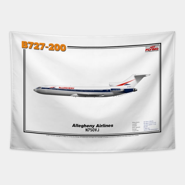 Boeing B727-200 - Allegheny Airlines (Art Print) Tapestry by TheArtofFlying