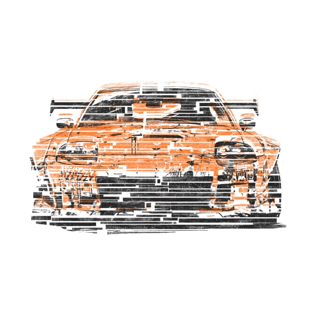 90s vintage japanese old school sport car abstract glitch art by bulografik