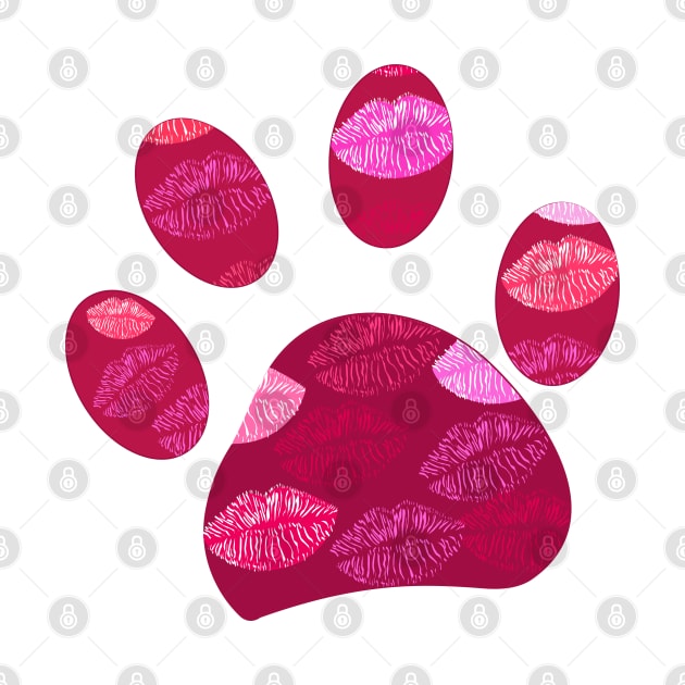 Paw print with lips. Valentine's day by GULSENGUNEL