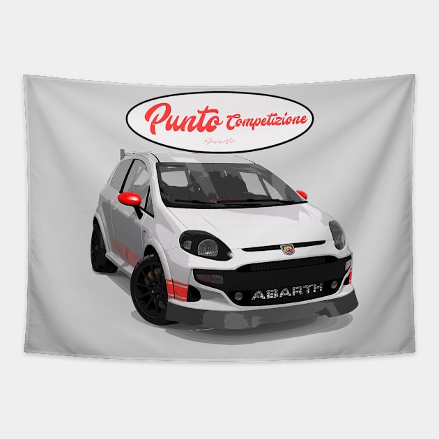 Punto Competizione Bianco Rosso Stickers Tapestry by PjesusArt