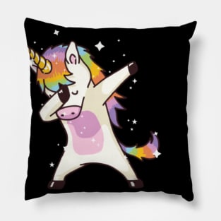 Dabbing unicorn funny shirt Pillow