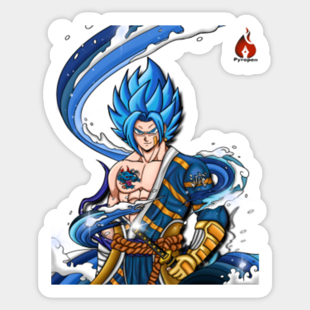 Vegito X Demon Slayer Vegito Blue Sticker Teepublic
