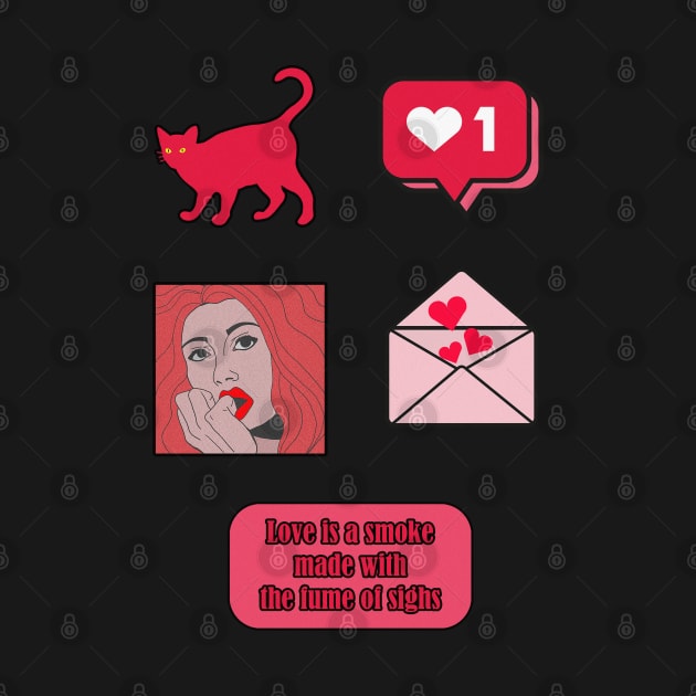 Valentines day sticker pack by EmeraldWasp