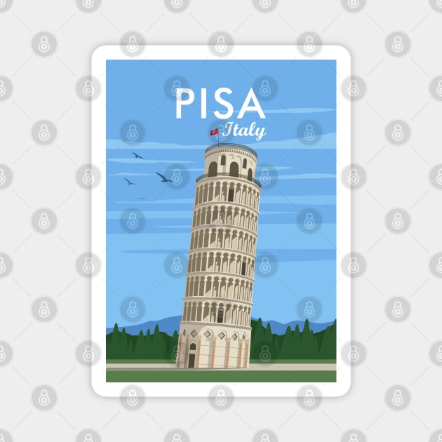 The Leaning Tower of Pisa Magnet by creative.z