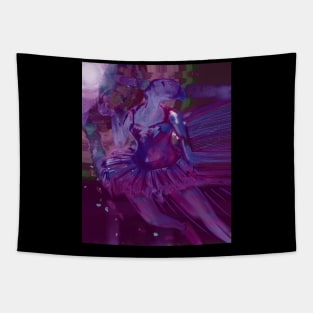 Abstract Ballerina Painting in Purple/Magenta Tapestry