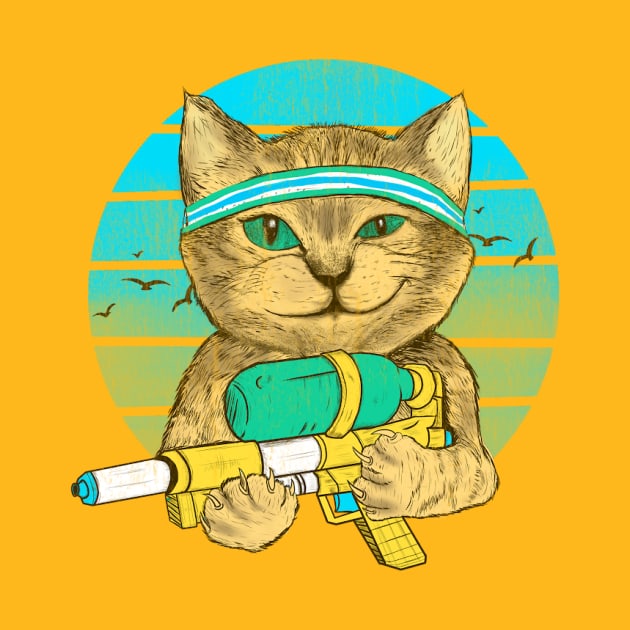 water gun summer cat by Deduder.store