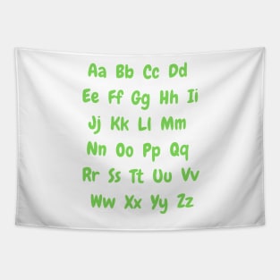 Green British english alphabet Tapestry