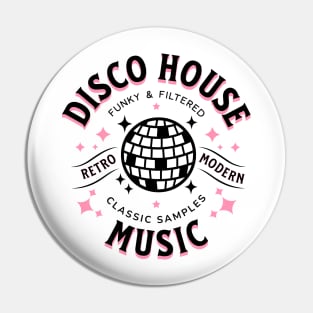 DISCO HOUSE  - Retro Modern Disco Ball (Black/Pink) Pin