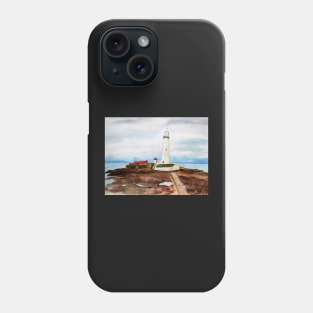 St. Mary's Lighthouse Watercolor Painting Phone Case