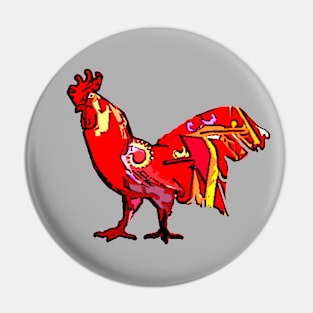 Colorful Rooster Pin